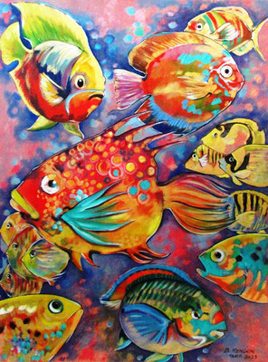 N°4346 MENGHINI Rêve d’aquarium HST 80x60 2023