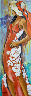 N°22 MENGHINI Enchantement  Huile sur toile 90 x 30 cm 2026