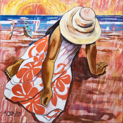 N°11 MENGHINI Reflets dans la mer Huile sur toile 50 x 50 cm 2026