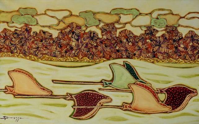 N°61 DEVIENNE Raies léopards HST 74 x 119 cm 2026
