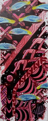 N°18 Labre oiseau Mixte/toile 50x20 2025