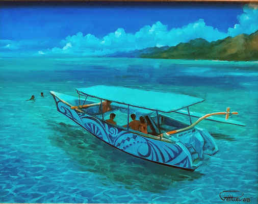 N°4967 PELTIER Bateau à fond de verre HST 43x56 2025