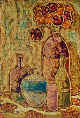 N°45 DEVIENNE Bouquet rouge HST 74 x 50 cm 2026