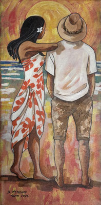 N°44 MENGHINI Entre nous Huile sur toile 20 x 40 cm 2026