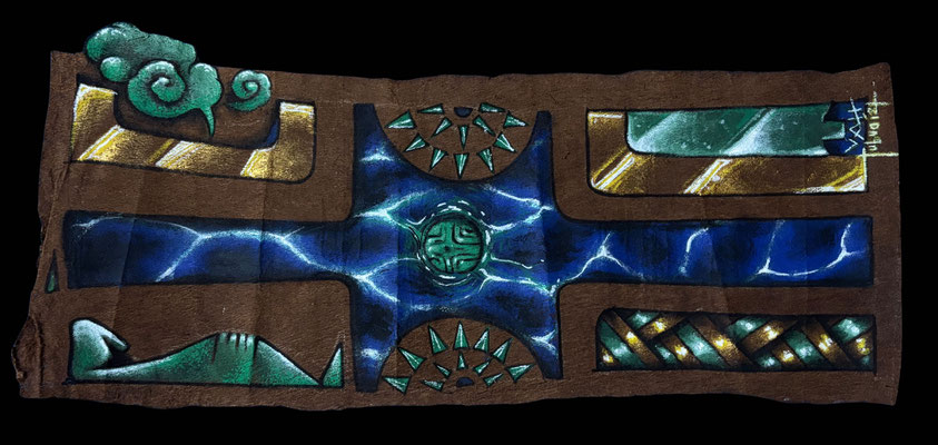N°7 Pounamu e auro Mixte/tapa 24x61 2024