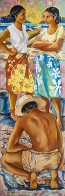 N°14 MENGHINI Plage au crépuscule Huile sur toile 120 x 40 cm 2026