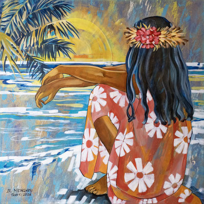 N°6 MENGHINI Le chant du soleil Huile sur toile 60 x 60 cm 2026