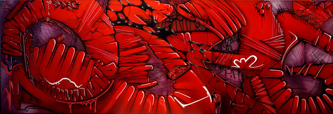 Rouge Odeg - ODEG - 150cm*50cm - Aérosol et stylo peinture - 2012