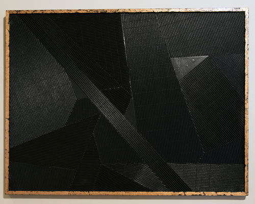 SHILLING 2 - 92 x 72 cm -Placage sur bois et dorure cuivre - Odeg - 2016