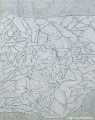Glass and cloth　1997 紙に鉛筆　Original 455×360 mm