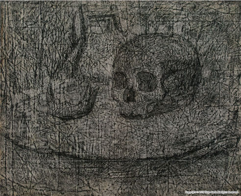 skull_01　1999 キャンバスにアクリル絵具　Original 530×652 mm