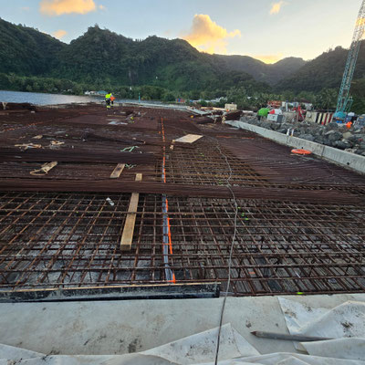 Quai maritime sur une île épaisseur 70cm Béton C40/50 XS3