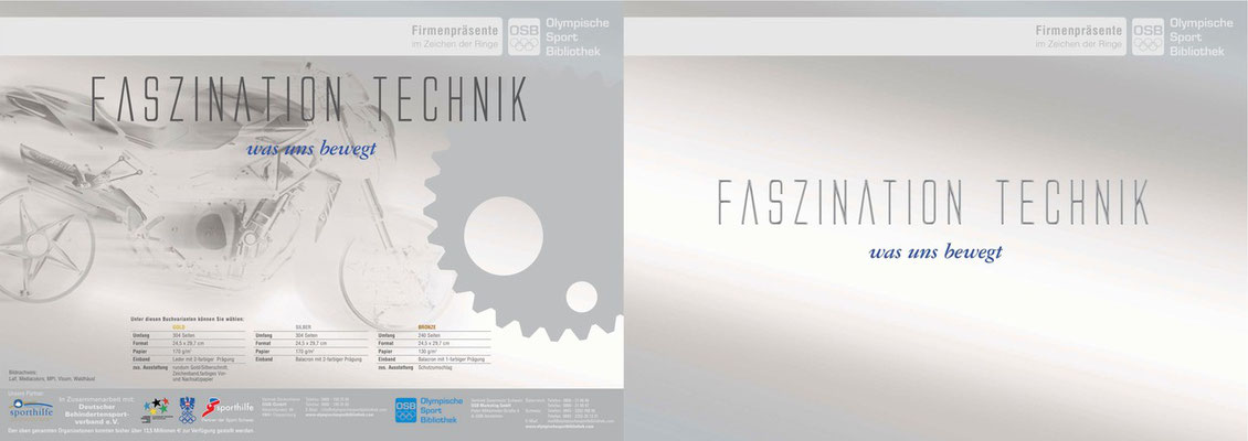 Konzeption + Chefredaktion für das Buchwerk FASZINATION TECHNIK für die OSB - Werbefolder Außenseiten