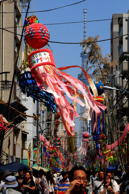 合羽橋七夕祭　講師「飾りが風になびくのを待って撮ったね、そこがポイント◎」