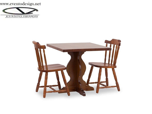 art.13 tavolo fratino 80x80 con sedia old america sedile legno