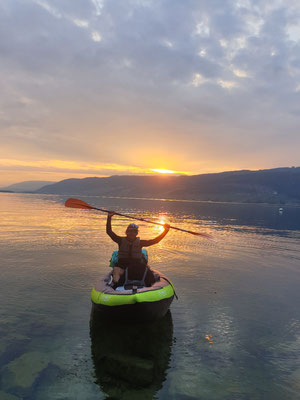 schöner Sonnenuntergang auf dem Bielersee