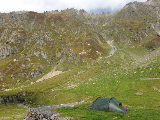 Unser Biwakplatz am Mattalpsee