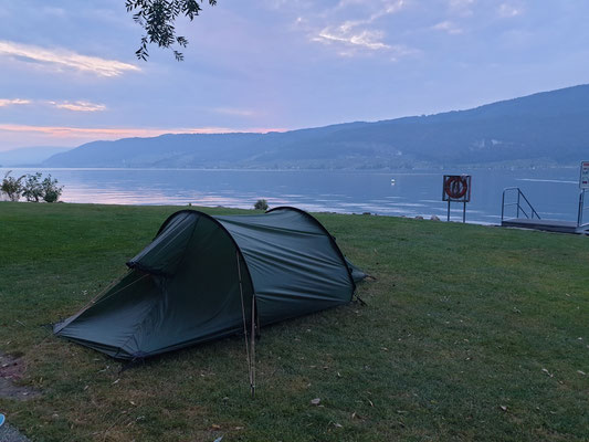 unser Biwakplatz am Bielersee