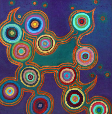 Circles #3, acrylic on canvas, 24 x 24"