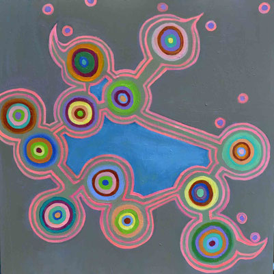 Circles #1, acrylic on canvas, 24 x 24"