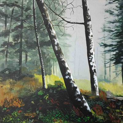 Im Wald 6, Acryl auf Leinwand, 50 x 50 cm, 2022