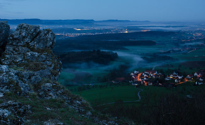 Morgenstimmung an der Spielburg mit Blick Richtung Hohrein