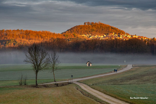 Januar 2021 Blick von den Höhen bei Eislingen zum Hohenstaufen