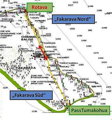 Unsere Route innerhalb des Atolls