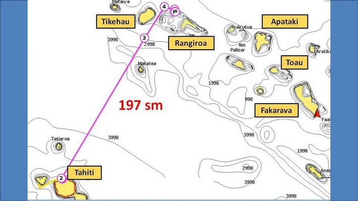 Tahiti nach Rangiroa  127 sm (1 Tag, 1 Nacht + 7 Std) 