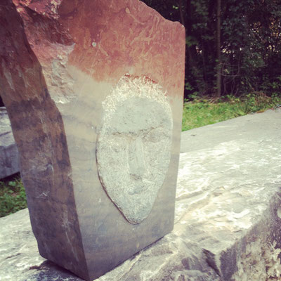 face in water stone sculpture Abelina Carissima Magometschnigg