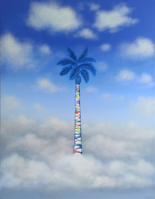 Palmier dans les nuages  80 X 60 cm