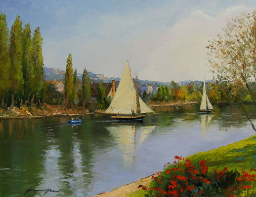 Regates Seine  81 X 60 cm