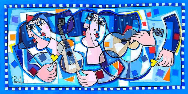 Entre deux cœur  120 X 60 cm