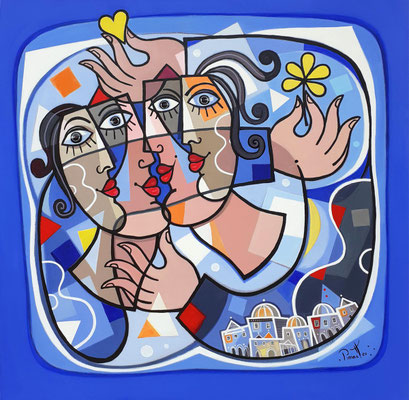 Pour un nouveau monde d'amour  100 X 100 cm