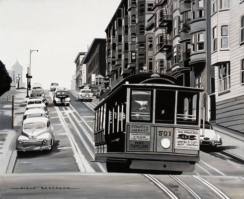 San Francisco Cable Car n&b  73 X 60 cm 20F