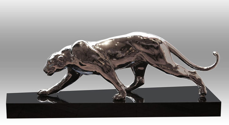 Panthère - Bronze chrome  L 125 cm