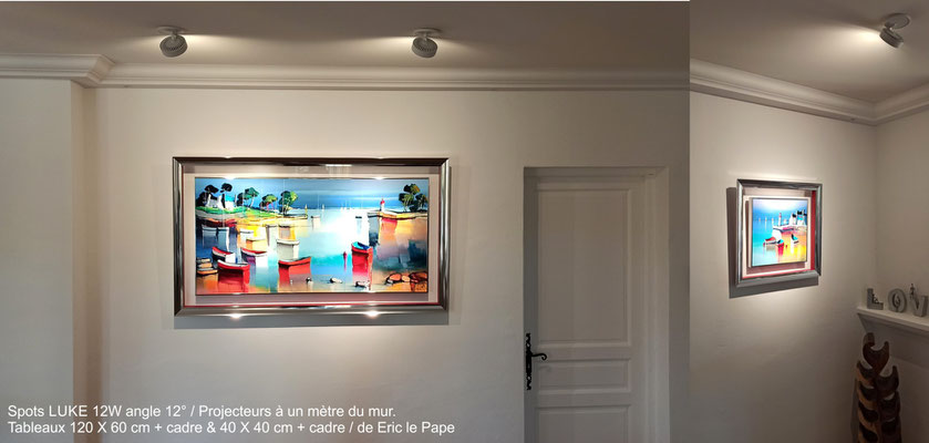 120x60 & 40x40 cm avec cadres et éclairage LEDart