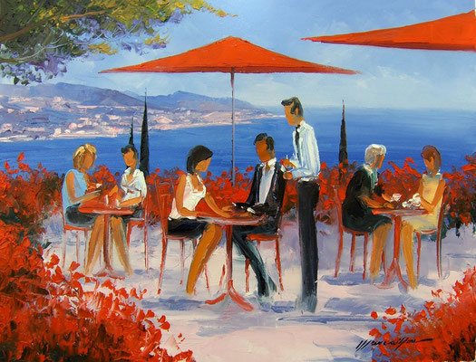 Terrasses rouges  73 X 54 cm
