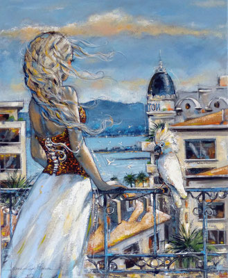 Le parfum de la dame en blanc  73 X 60 cm