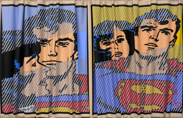 Superman & Superwoman  'technique plissé'  102 X 66 cm