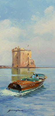 St Honorat  60 X 30 cm (côtés peints 4 cm)