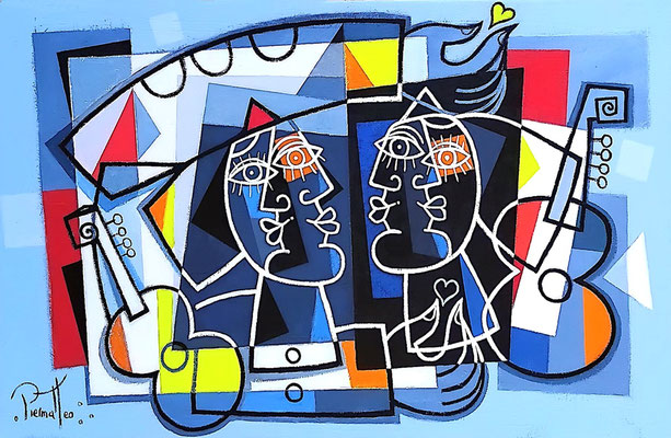 Le duo  92 X 60 cm