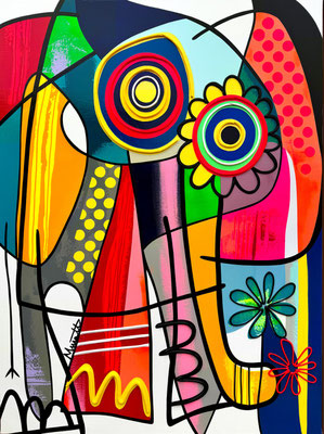 Eléphant  130 X 97 cm