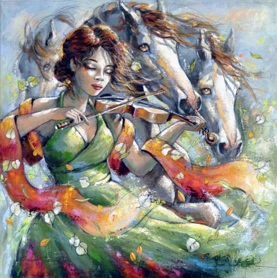 Le Sacre des saisons  80 X 80 cm
