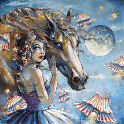 Moon Circus  60 X 60 cm