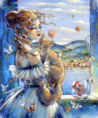 Le porte-bonheur  73 X 60 cm