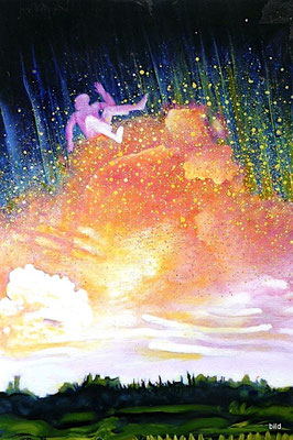 Die rosa Wolke, 2012, Acryl auf Leinwand, 70 x 55 cm • Τό ροζ σύννεφο, Ακρυλικά σε μουσαμά