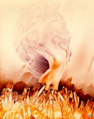 Immaterialisation, 1978, Acryl auf Leinwand, 130 x 100 cm • Εξαύλωση, Ακρυλικά σε μουσαμά