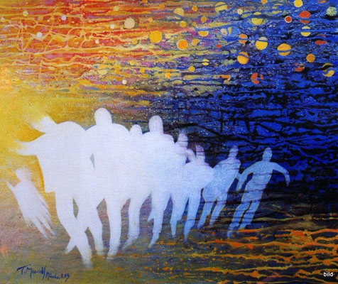 Geistertanz, 2006, Acryl auf Leinwand, 60 x 73 cm • Ο χορός τών πνευμάτων, Ακρυλικά σε μουσαμά