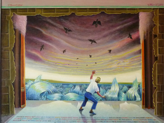 Die grosse Bühne,1996 und 2021 acryl 100 X 130 cm / Η μεγαλη Σκηνή, 1996 και 2021, ακρυλικά 100 Χ 130 εκ.